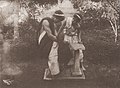 G 0226 recto = n. 1076. Due giovani vestiti alla greca in un giardino. / Two youths dressed in a Greek costume, in a garden.