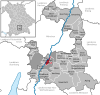 Location of the community Grünwald in the district of Munich