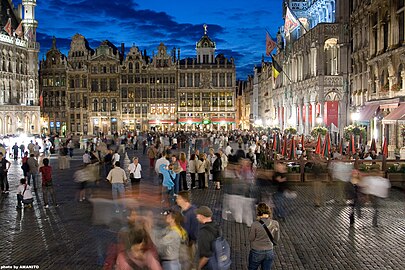 The Grand-Place in the evening