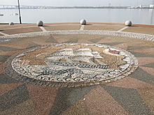 Piazza memorial to Thames Nautical Training College on the shore of Ingress Park. GreenhitheIngressPark5339.JPG