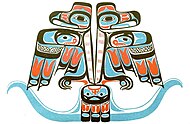 Pacific NW (Haida) imagery of a double thunderbird Haida double thunderbird 1880.jpg