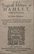 Frontispiciu de la edición de Hamlet de 1605, de William Shakespeare.