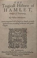 Frontispicio de la edición de Hamlet de 1605, de William Shakespeare.
