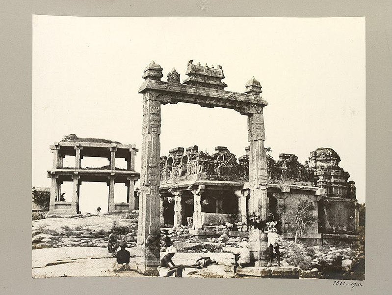 File:Hampi King's Balance Vitthala temple street entrance near river 1856 photo.jpg