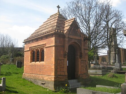 Sir Henry Doulton's mausoleum with crematorium in the background