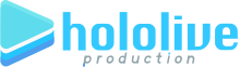 Hololive blue wordmark and play button logo