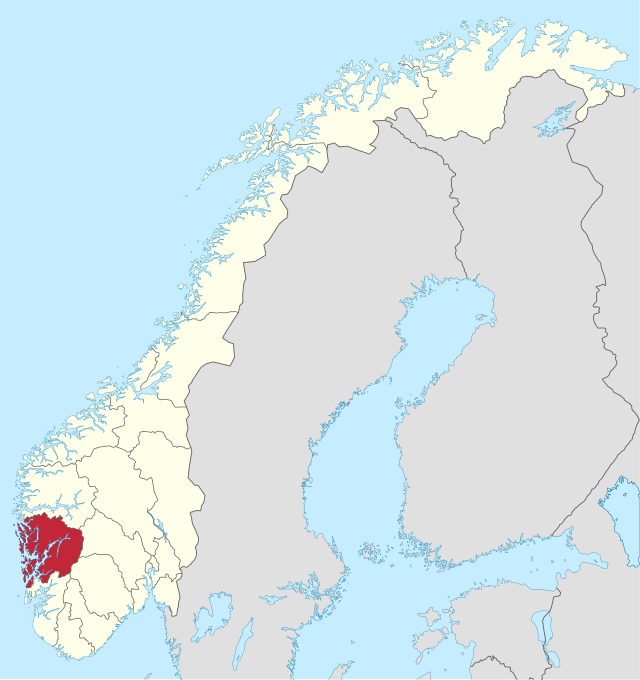 Hordalannes atrašanās vieta Norvēģijā