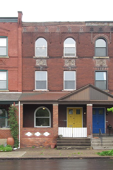 House with yellow door