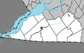 Location within Le Haut-Saint-Laurent Regional County Municipality.