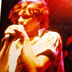 Image 8Michael Hutchence singing during an INXS concert, early 1980s (from Portal:1980s/General images)