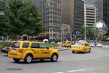 New York City has more than 2,000 hybrid taxis as of mid 2009, more than any other city in North America (although it is also the largest city in North America). Hybrid taxis NYC 07 2010 9752.JPG