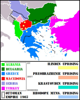 <span class="mw-page-title-main">Ilinden–Preobrazhenie Uprising</span> Revolt against the Ottoman Empire in Southeastern Europe 1903