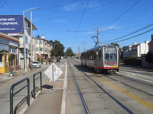 Inbound train at San Jose and Santa Rosa, November 2019.JPG