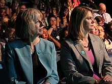 Theresa May (left) and Justine Greening (right) in 2014 International Development Secretary, Justine Greening, and Home Secretary, Theresa May, at the Girl Summit cropped.jpg