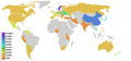 दुनिया का नक्शा जिसमें कुछ प्रतिशत लोग धर्म से अपना संबंध "गैर महत्वपूर्ण" बताते हैं - 2002 में बेंच सर्वेक्षण के अनुसार