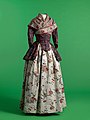 Dress circa 1770–1800, chintz and printed cotton