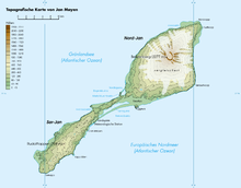 Topografia mapo de Jan Mayen