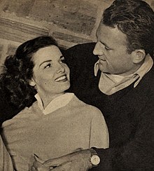 Jane Russell & Bob Waterfield, 1952 Jane Russell with her first husband Bob Waterfield, 1952.jpg