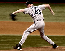 Nelson pitching for the Mariners in 2005 Jeff Nelson1.jpg