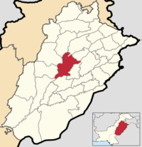 Mapa del distrito de Jhang