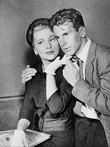 Joan Fontaine and Maximilian Schell appeared in the drama Perilous written by William Templeton in 1959. Joan Fontaine Maximilian Schell Desilu Playhouse 1959.jpg