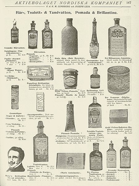 Swedish advertisement for toiletries (c. 1905/06)