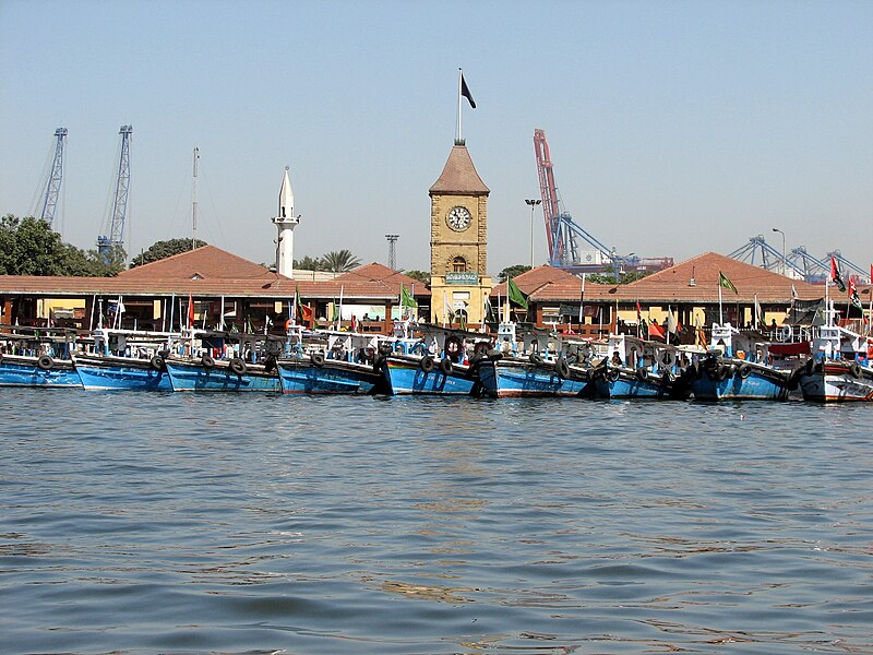 File:Kemari Boat Basin, Karachi and Sydenham Passenger Pavilion.jpg