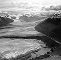 Knik Glacier, valley glacier terminus in the foreground, two glaciers in the background Colony Glacier on the left and Lake (GLACIERS 5026).jpg