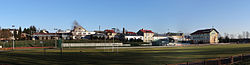 Krzeszów - KS Rotunda i przyległe budynki - panorama