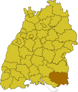 Poloha okresu na mape Bádenska-Württemberska