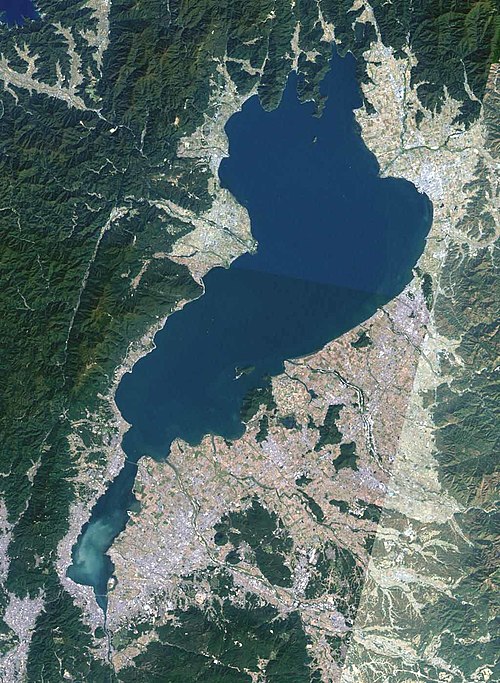 Lake Biwa in Shiga Prefecture viewed from space