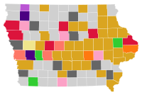 Libertarian Party presidentkusker i Iowa -resultat, 2020.svg