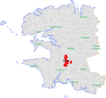 Carte de localisation de la commune de Briec dans le département du Finistère