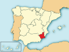 Localización de la Región de Murcia en España