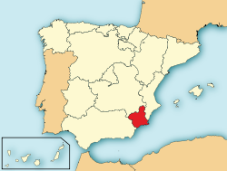 Mursijas atrašanās vieta Spānijā