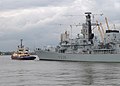 2014-12-09 HMS Montrose on the Thames.