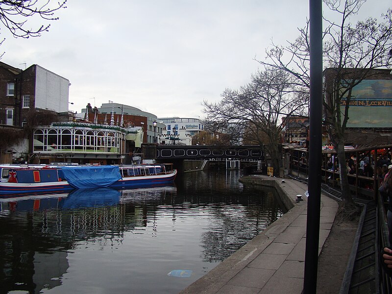 File:Looking back to the Chalk Farm Road Bridge from the Camden Lock Village Market - geograph.org.uk - 1707190.jpg