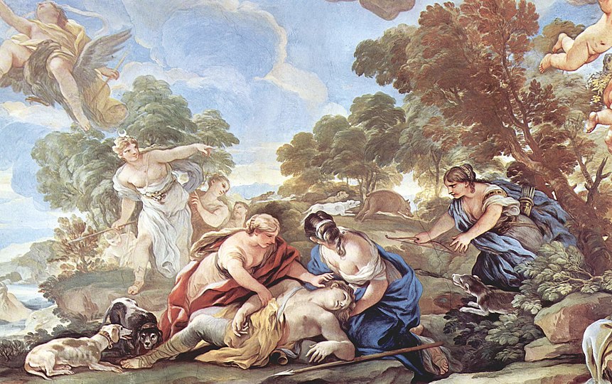 Death of Adonis (1684–1686) by Luca Giordano.
