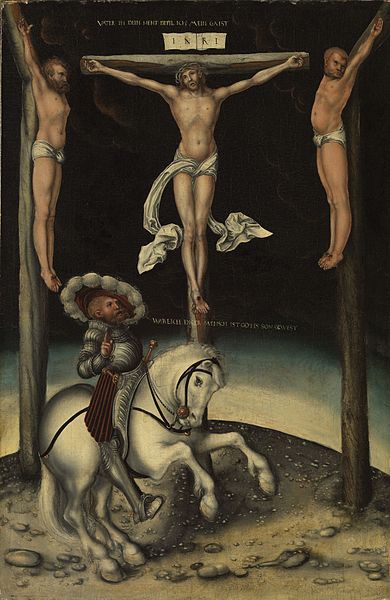 File:Lucas Cranach d.Ä. - Der Hauptmann Longinus unter den Kreuzen Christi und der beiden Schächer (Aschaffenburg).jpg