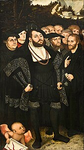 Martin Luther and the Wittenberg Reformers by Lucas Cranach the Younger, c. 1543.