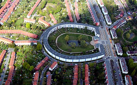 Luftbild Hufeisen in der Hufeisensiedlung