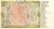 Plan of 1762. The Walls of the time of Philip IV remained intact until mid-19th century. Madrid - Plano de 1762.jpg