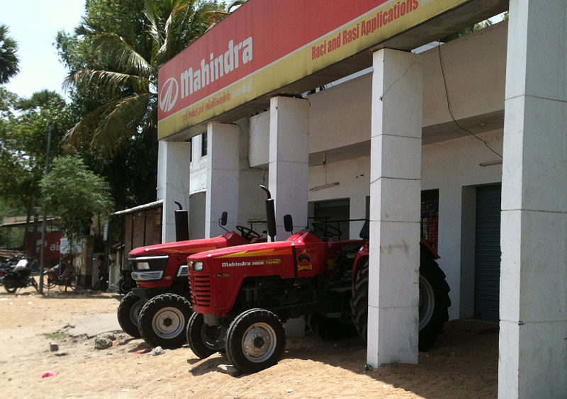 File:Mahindra Tractors at a Showroom in 2012.JPG