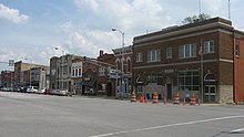 The commercial district is one of eight sites in North Manchester listed on the National Register of Historic Places Main Street in North Manchester.jpg