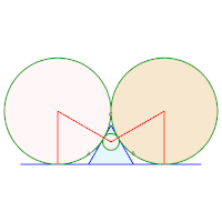 Exemple avec 2 contacts triples (deux cercles et un côté), 3 contacts simples.