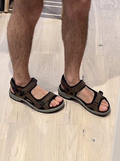 man wearing sandals