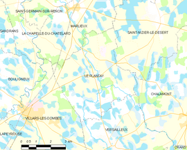 Mapa obce Le Plantay