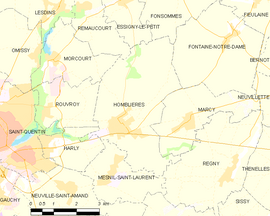 Mapa obce Homblières