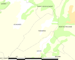 Poziția localității Tannières