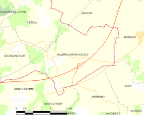 Poziția localității Villers-Agron-Aiguizy